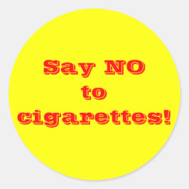 Adesivo Redondo Diga não aos cigarros - Sticker