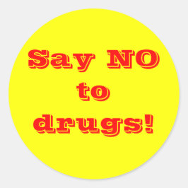 Adesivo Redondo Diga não às drogas - Sticker