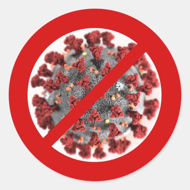 ADESIVO REDONDO DIGA PARA PARAR O CORONAVÍRUS (Frente)