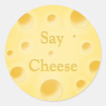 "Diga Queijo" Queijo Suíço Furado Fofo Personalizá