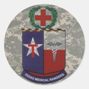 Adesivo Redondo digital, texas medicinal Rangers sem azul