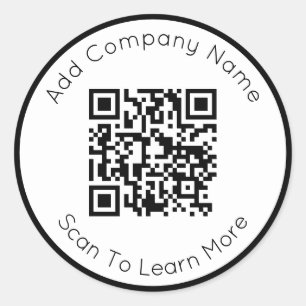 Adesivo Redondo Digitalizar código QR Modelo de negócios preto e b