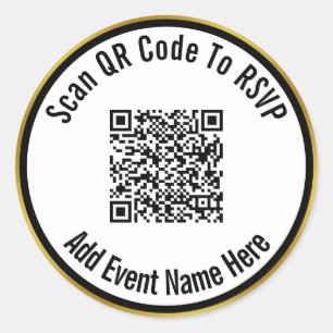 Adesivo Redondo Digitalizar código QR para nome de evento RSVP pre