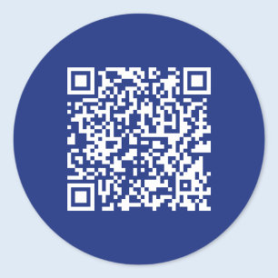 Adesivo Redondo Digite URL Código QR Gerado Instantaneamente Azu