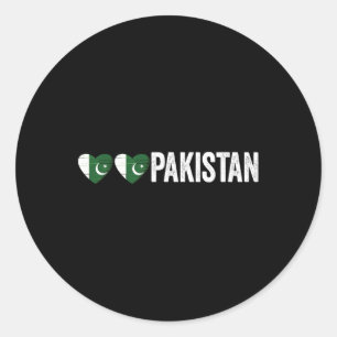 Adesivo Redondo Dil Pakistan Azadi Mubarak Heart Flag Day Orud Ro