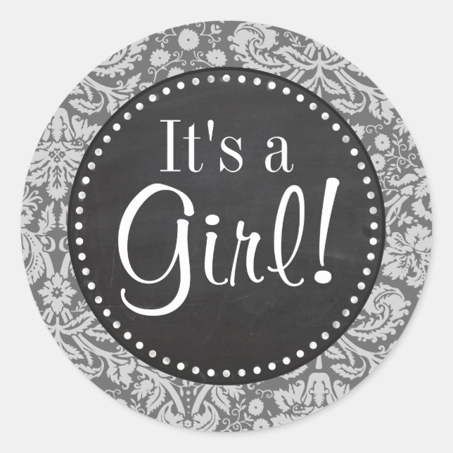 Adesivo Redondo Dim Cinza Damasco; Retro Quadro (Frente)