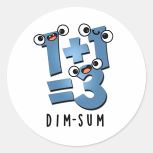 Adesivo Redondo Dim Sum Engraçado Matemática Comida Pun