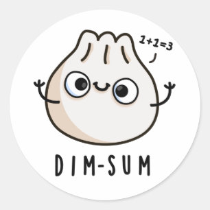 Adesivo Redondo Dim-sum Funny Dimsum Math Pun