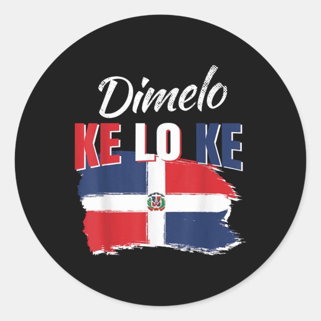 Adesivo Redondo Dimelo Ke Lo Ke República Dominicana Bandeira (Frente)