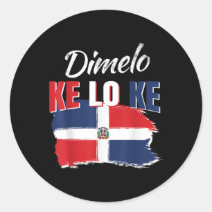 Adesivo Redondo Dimelo Ke Lo Ke República Dominicana Bandeira