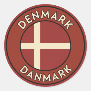 Adesivo Redondo Dinamarca Danmark