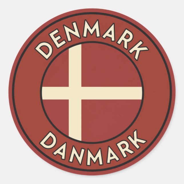 Adesivo Redondo Dinamarca Danmark  (Frente)