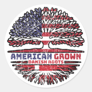 Adesivo Redondo Dinamarca Dinamarquesa US American USA United Stat