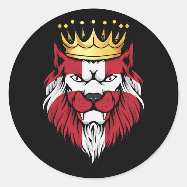 Adesivo Redondo Dinamarca Lion King Flag (Frente)