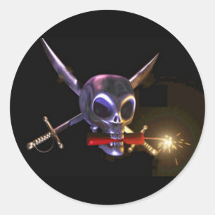 Adesivo Redondo Dinamite do crânio