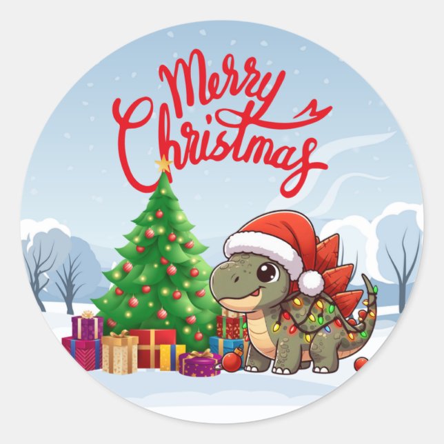 Adesivo Redondo Dinheiro de Natal de bebê bonito/caprichoso (Frente)