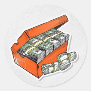 Adesivo Redondo Dinheiro impresso