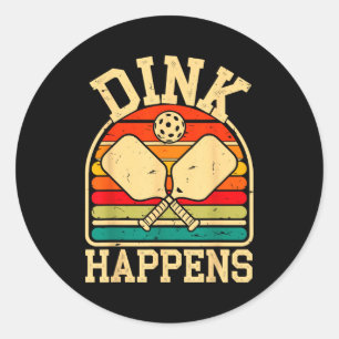 Adesivo Redondo Dink acontece pickleball divertido pickle ball