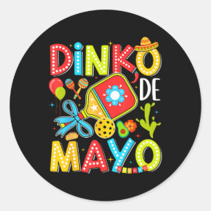 Adesivo Redondo Dinko De Mayo Pickleball Festa Mexicana Cinco De M