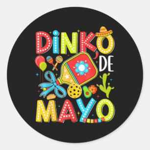 Adesivo Redondo Dinko De Mayo Pickleball Mexicano Fiesta Cinco De 
