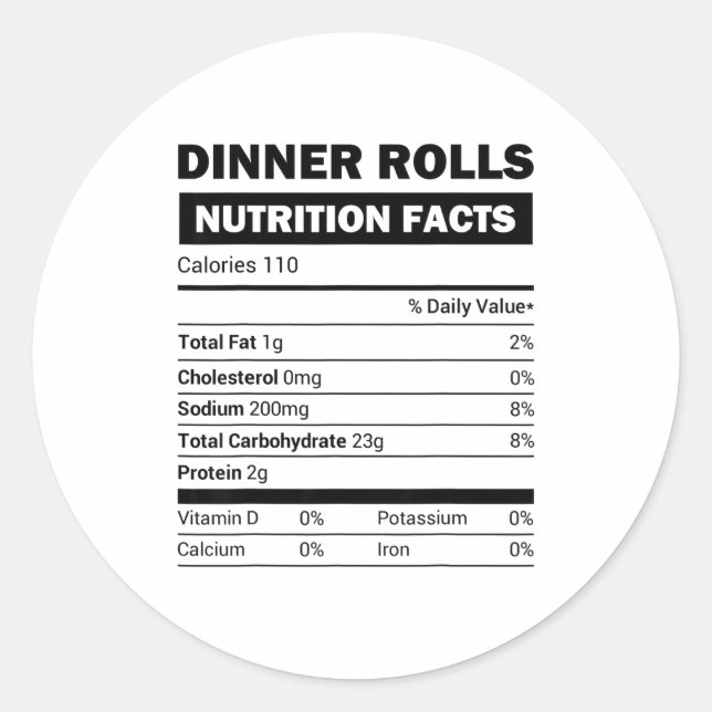 Adesivo Redondo Dinner Rolls Nutrition Facts Family Matching Chris (Frente)