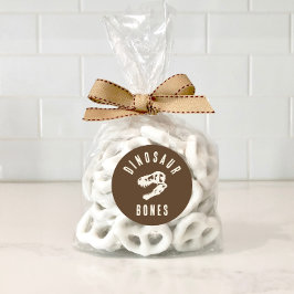 Adesivo Redondo Dino Dig Dinossauro, Escavação Óssea, Aniversário