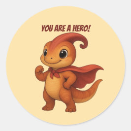 Adesivo Redondo Dino Kammli Superhero „You are a Hero“