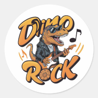Adesivo Redondo Dino Rock