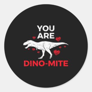 Adesivo Redondo Dinosaur Dia dos Namorados T Rex Presente Meninos 