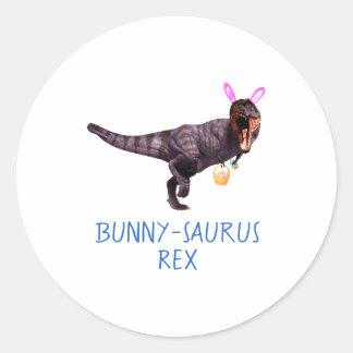 Adesivo Redondo Dinosaur Easter Bunny T Rex Tyrannosaurus Funny T 