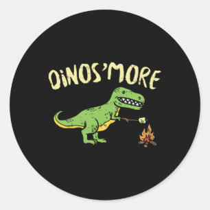 Adesivo Redondo Dinosmore Dinos Divertidos Camping Acampamento Din