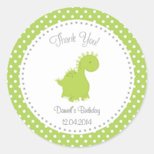 Adesivo Redondo Dinossaur Birthday Sticker