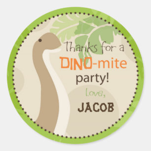 Adesivo Redondo Dinossaur Brontosaurus Topper do Cupcake de aniver