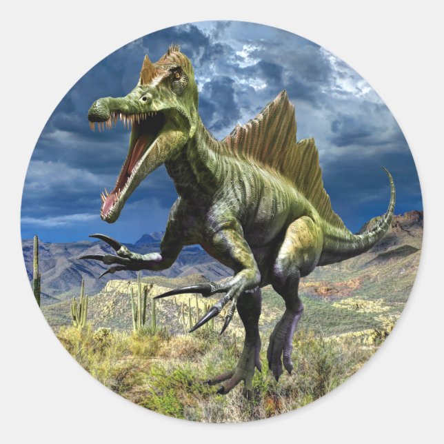 Adesivo Redondo Dinossaur Jurassic Park Beauful (Frente)