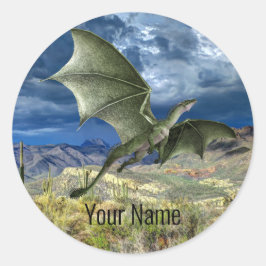 Adesivo Redondo Dinossaur Jurassur Park Nome Bonito