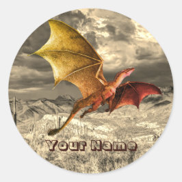 Adesivo Redondo Dinossaur Jurassur Park Nome Bonito