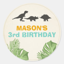 Adesivo Redondo Dinossaur Sticker Envelope Selo Dino