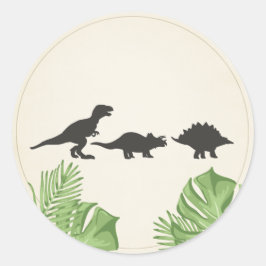 Adesivo Redondo Dinossaur Sticker Envelope Selo Dino