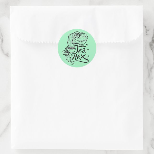 Adesivo Redondo Dinossaur Tea Rex (Bolsa)