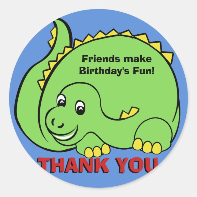 Adesivo Redondo Dinossauro (Frente)