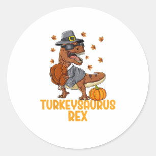 Adesivo Redondo Dinossauro Ação de Graças Meninos Turquia Surus T