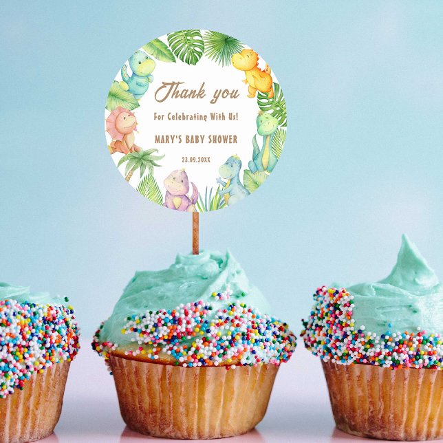 Adesivo Redondo Dinossauro Bebê (Criador carregado)