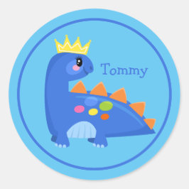 Adesivo Redondo Dinossauro Bebê Azul