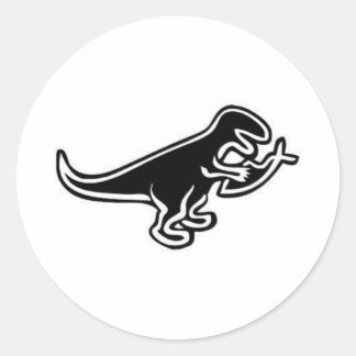 Adesivo Redondo Dinossauro Comendo Peixe de Jesus