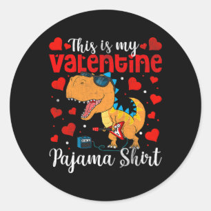 Adesivo Redondo Dinossauro dia de os namorados Este é o meu Namora