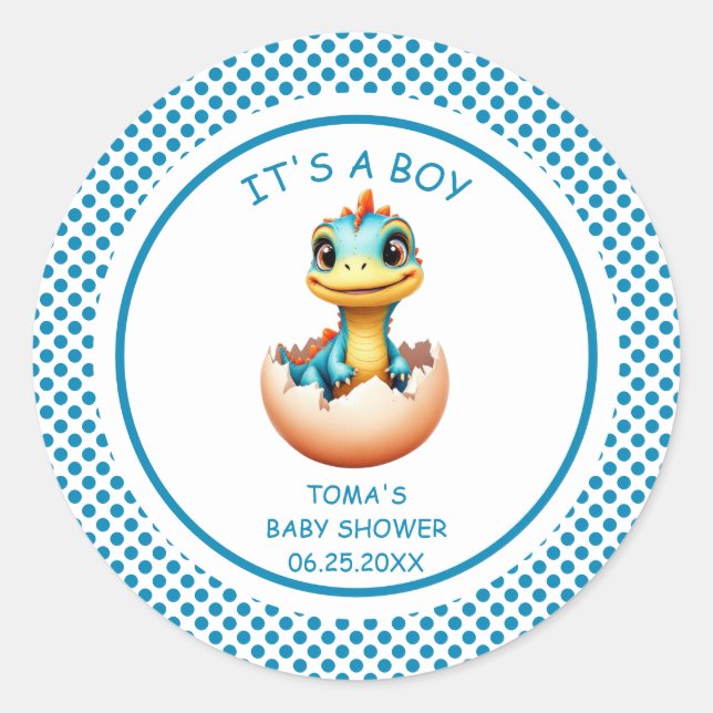 Adesivo Redondo Dinossauro do Ovo (Frente)