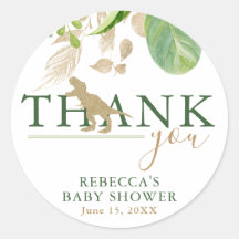 Dinossauro Elegante Verde e Chá de fraldas Dourado