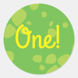 Adesivo Redondo Dinossauro primeiro aniversario Bonito Obrigado Se