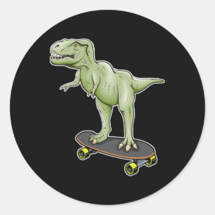Adesivo Redondo Dinossauro Skate T-rex Dino Dinossauro 