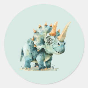 Adesivo Redondo Dinossauro Sticker para Festa de aniversário